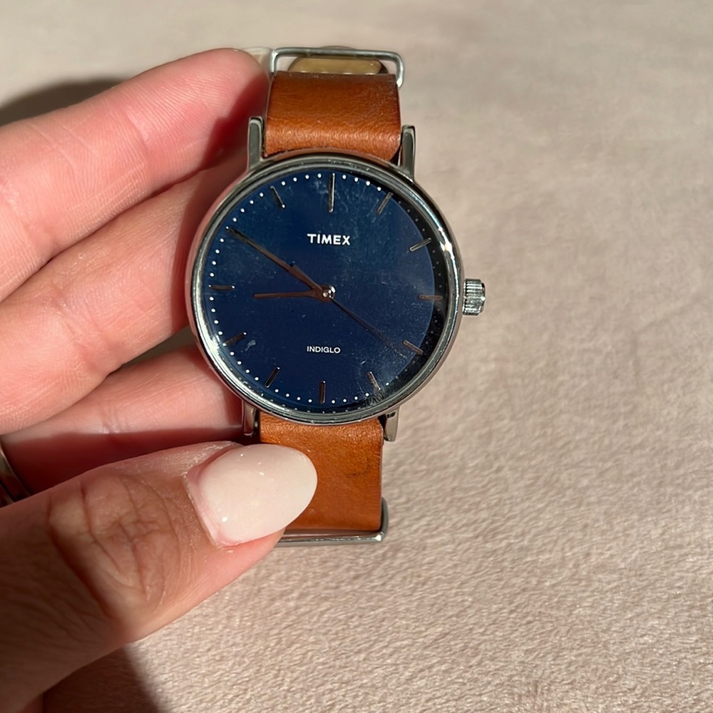 Timex brown leather watch